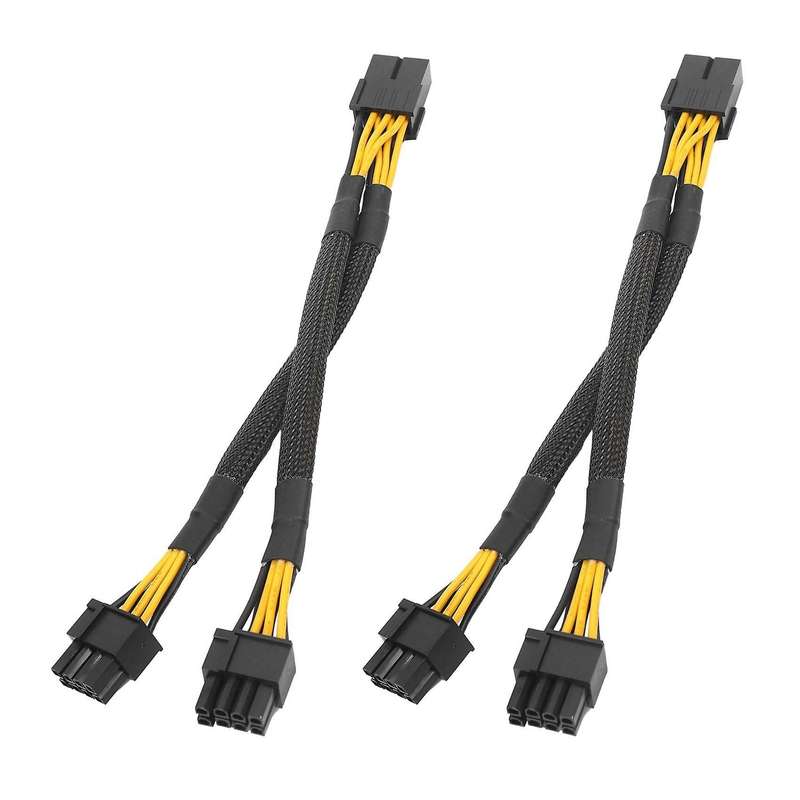 1pcs Female to Dual 2x 8 Pin (6+2) Male Pci Express Power Adapter