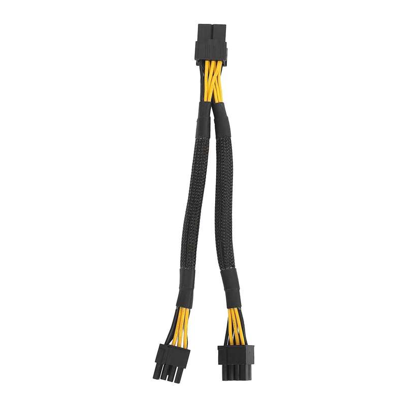 1pcs Female to Dual 2x 8 Pin (6+2) Male Pci Express Power Adapter