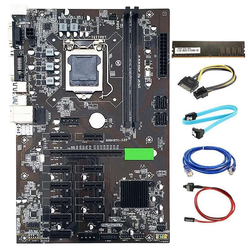 B250 Btc Mining Motherboard Kit Lga1151 Ddr4 Pci-e X16 with Ddr4