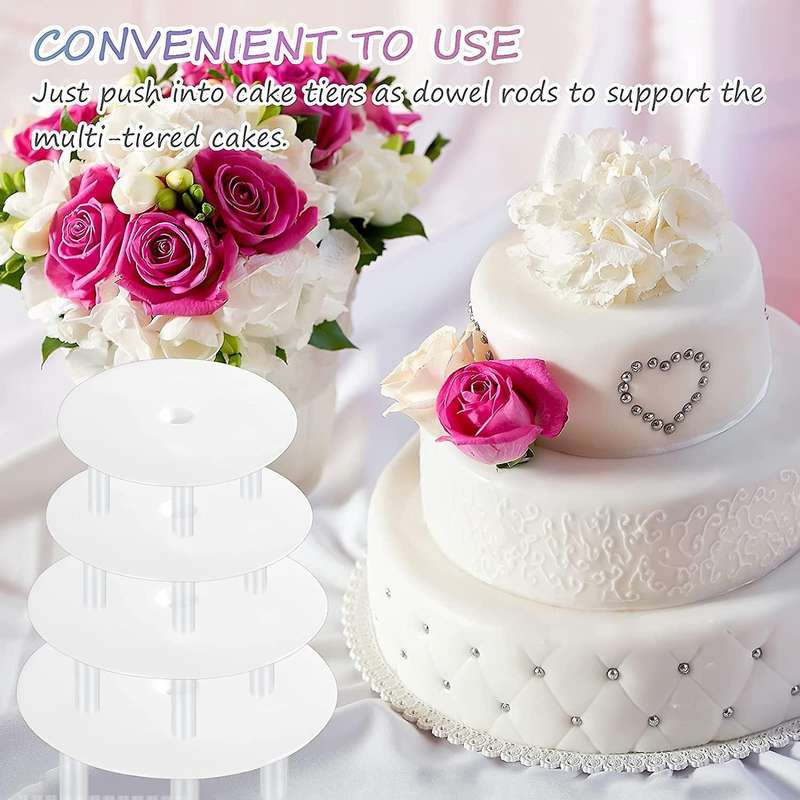 36 Pieces Plastic Cake Dowel Set 20pieces Cake Sticks and 4 Separator