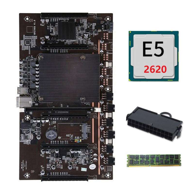 X79 H61 Btc Miner Motherboard with E5 2620 Cpu+24pins Connector