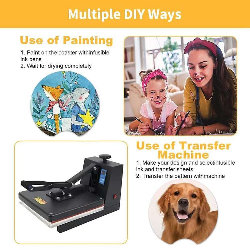 20pc Sublimation Blanks Car Painting Cup Holder Pad for Printing Diy