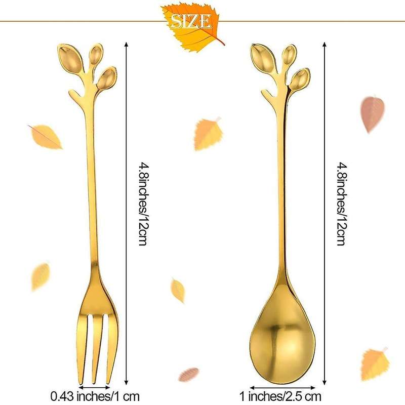 Leaf Coffee Spoon,fruit Fork Tableware Set,for Kitchen Wedding