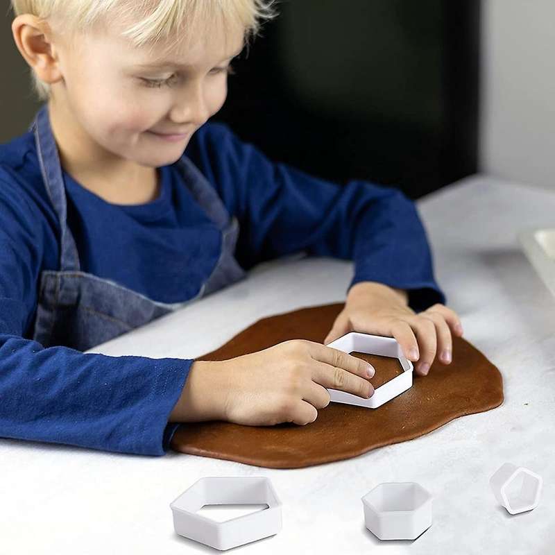 Football Pattern Cookie Cutters Hexagon Cutter for Diy Cake Tools