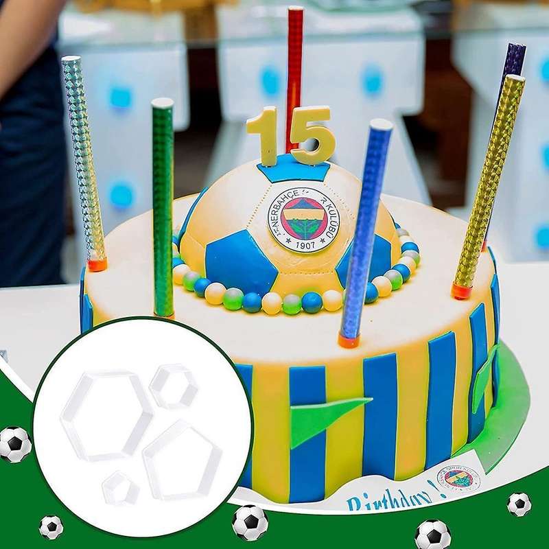 Football Pattern Cookie Cutters Hexagon Cutter for Diy Cake Tools