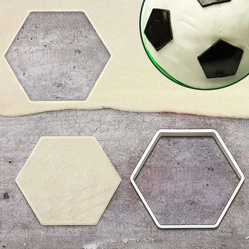 Football Pattern Cookie Cutters Hexagon Cutter for Diy Cake Tools