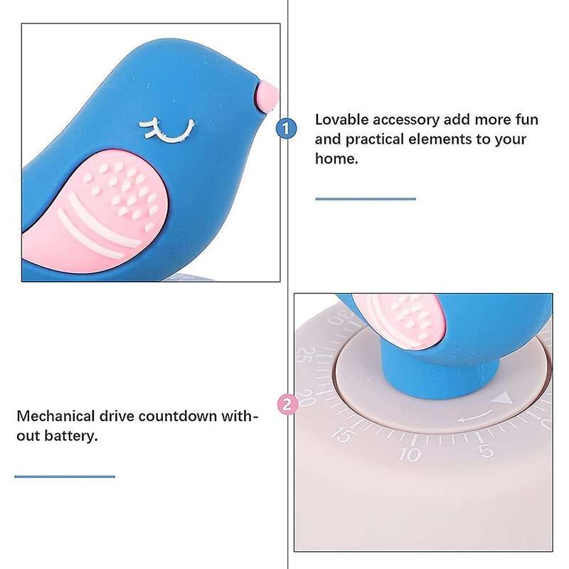 Kitchen Timer Mechanical Egg Timers Figure Countdown Timer (blue)