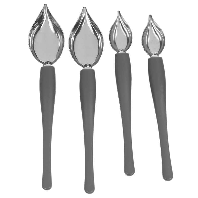 4pcs Stainless Steel Non-slip Chef Cooking Painting Spoon Baking Tool