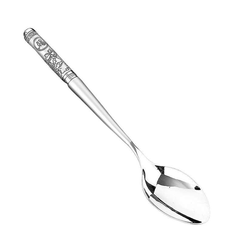 Sterling Silver 999 Silver Tableware Big Coffee Spoon Household B