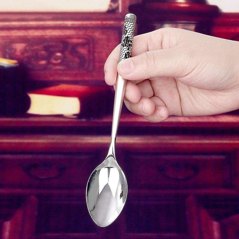 Sterling Silver 999 Silver Tableware Big Coffee Spoon Household B