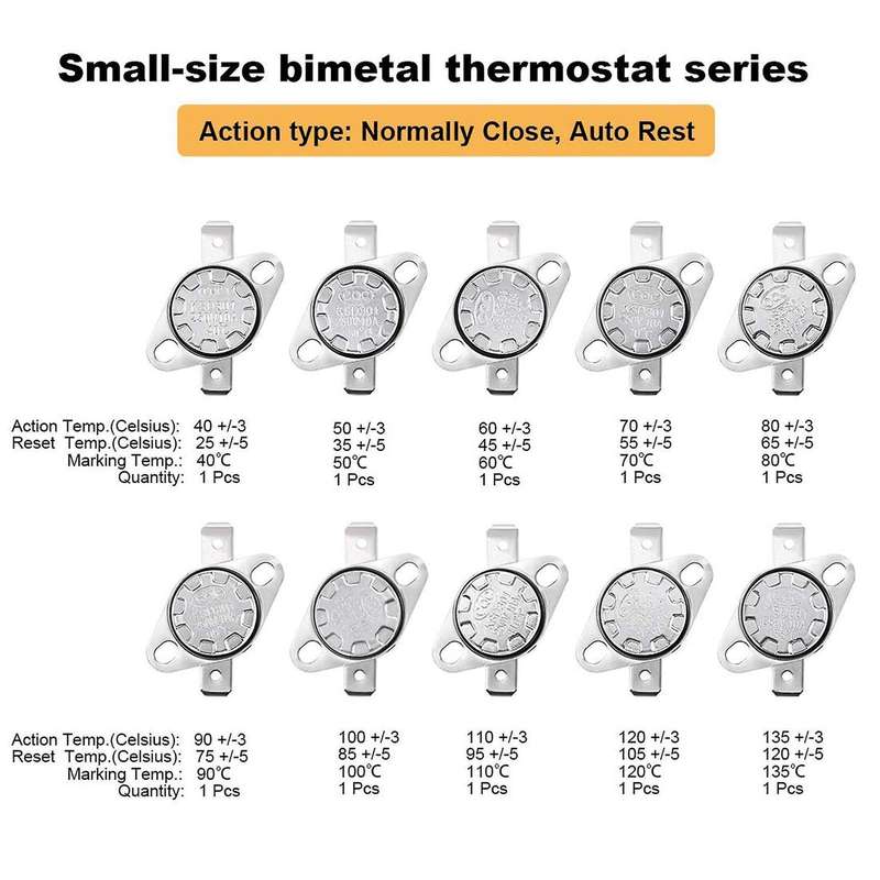 10pcs Nc Ksd301 Thermostat 40-135celsius Temperature Thermal Switch