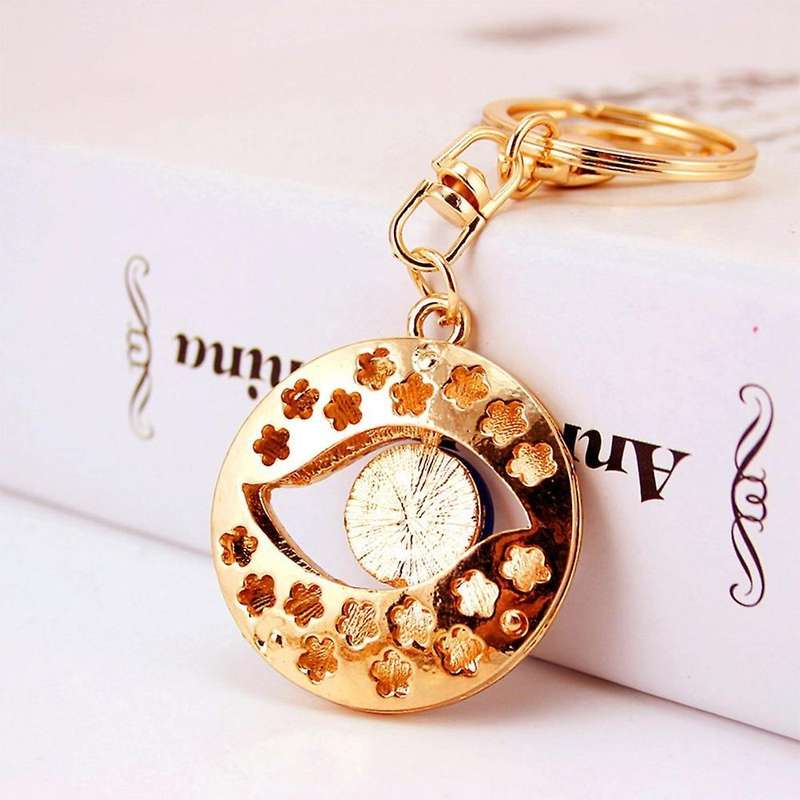 2 Pcs Blue Eye Crystal Keychain for Womens and Mens Car Keys