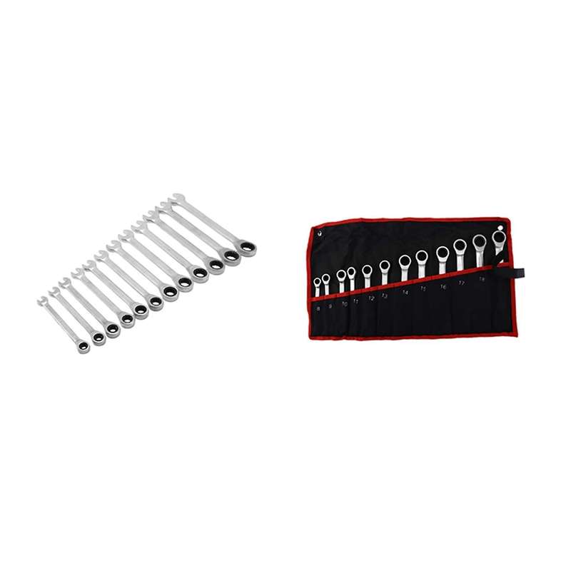 12pc The Key Ratchet Spanners Combination Wrenches Set for Cars Kit