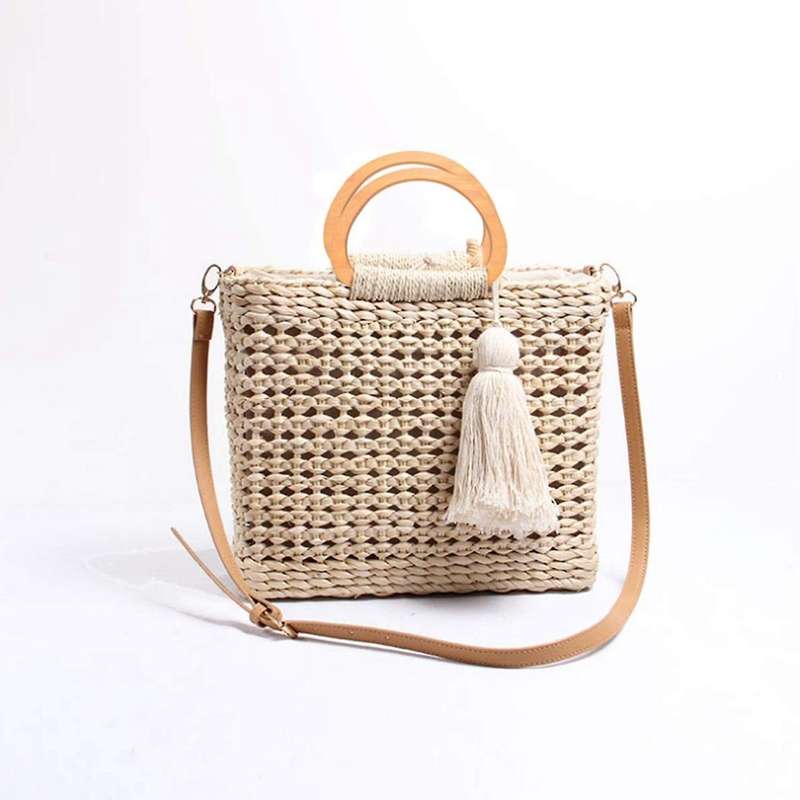 4pcs Oval Shaped Handles for Straws Beach Bags Canvas Handbags Making