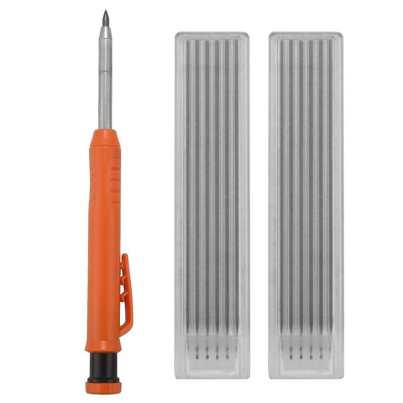 Carpenter Pencil,1pcs Solid Work Pencil Set with 12 Refill Leads C
