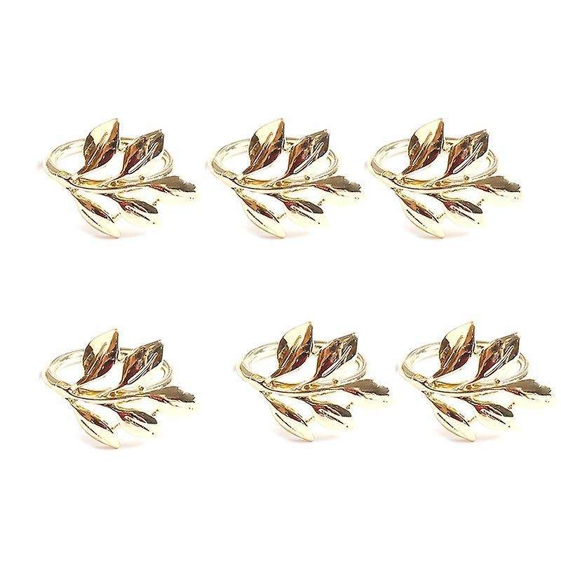 6pcs Fall Leaves Napkin Rings Christening Metal Wedding Gifts Party A