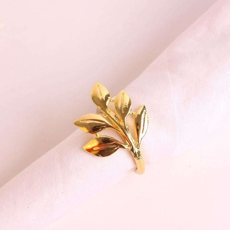 6pcs Fall Leaves Napkin Rings Christening Metal Wedding Gifts Party A
