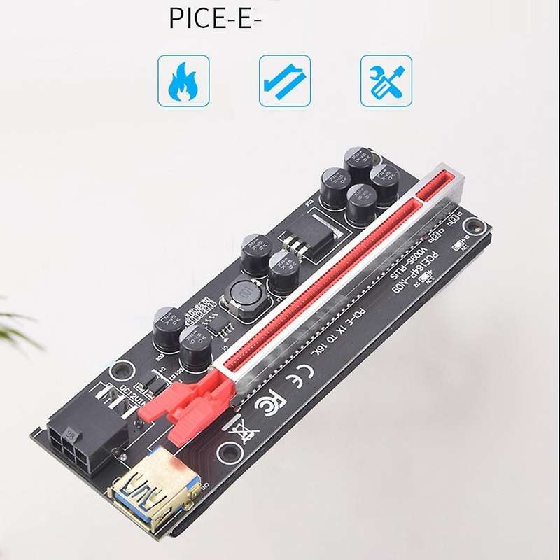Ver009s-plus Pci-e 1x to 16x Riser Card, 8 Solid Capacitors