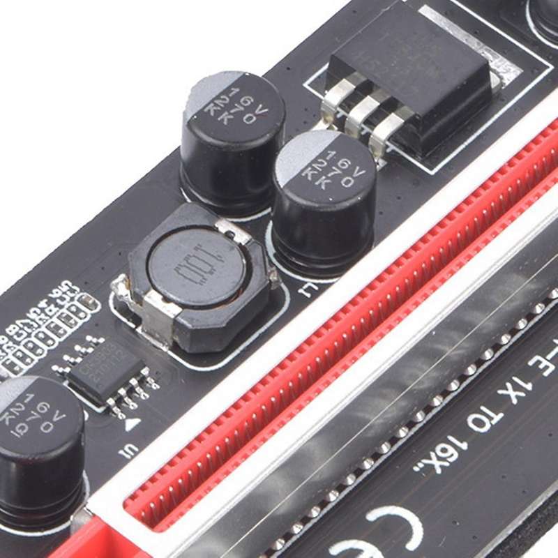 Ver009s-plus Pci-e 1x to 16x Riser Card, 8 Solid Capacitors