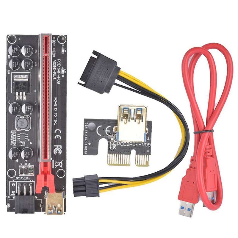 Ver009s-plus Pci-e 1x to 16x Riser Card, 8 Solid Capacitors