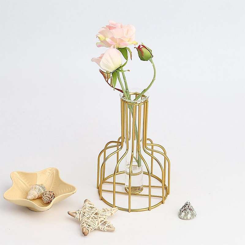 Transparent Glass Vase Home Decoration for Small Flowers Living Room