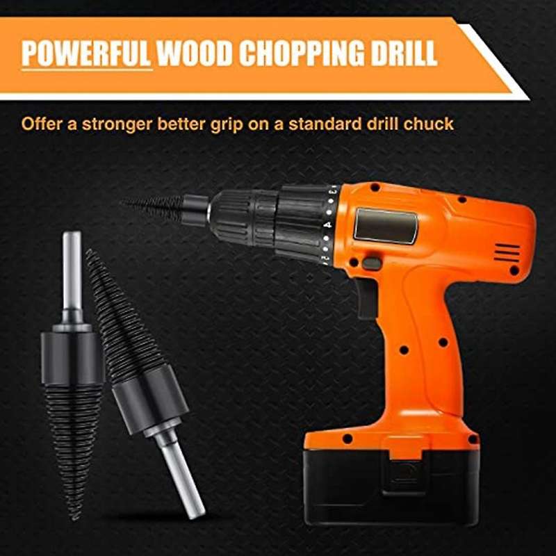 Wood Splitter Drill Bit Removable, Portable Wood Cutting Tool, B