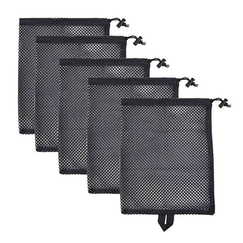 5pcs Durable Nylon Mesh Receive Bag, Outdoor Travel Stuff Storage Bag