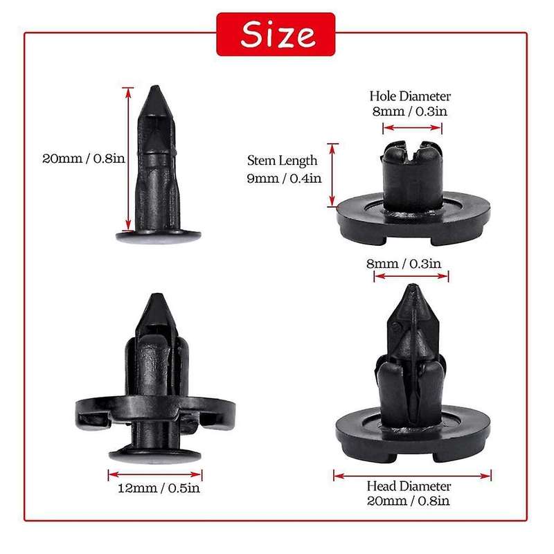 200pcs 8mm Fender Liner Clips for Nissan Infiniti Trim 01553-09321