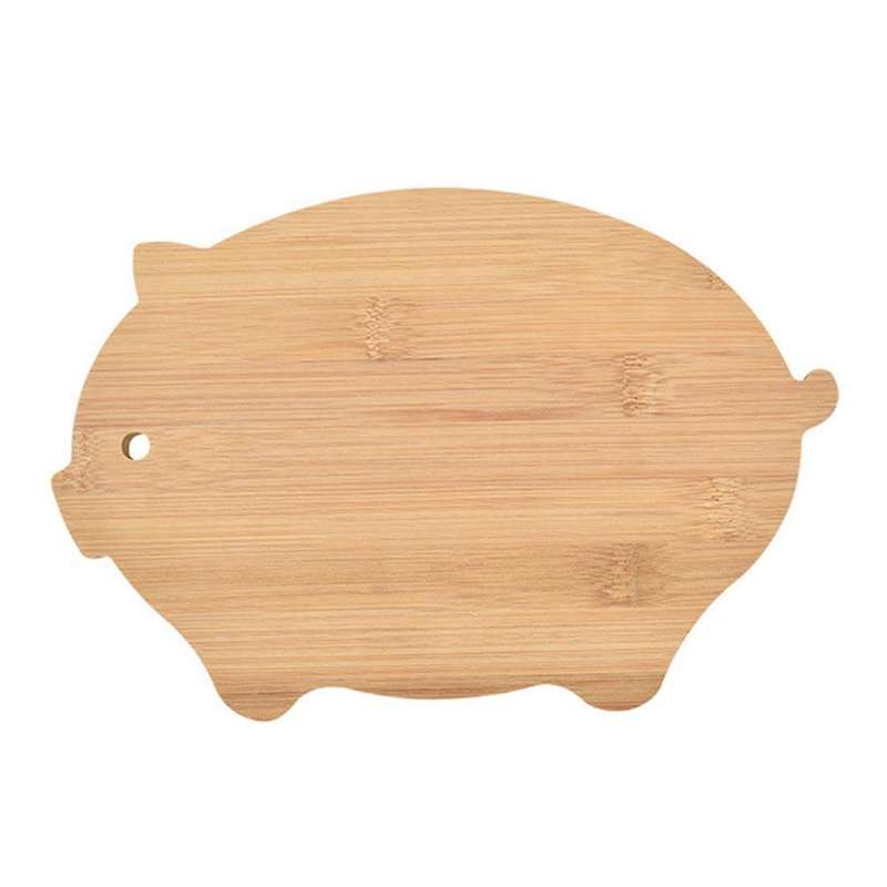 Animal Shape Household Mildewproof Solid Wood Cutting Board(pig)