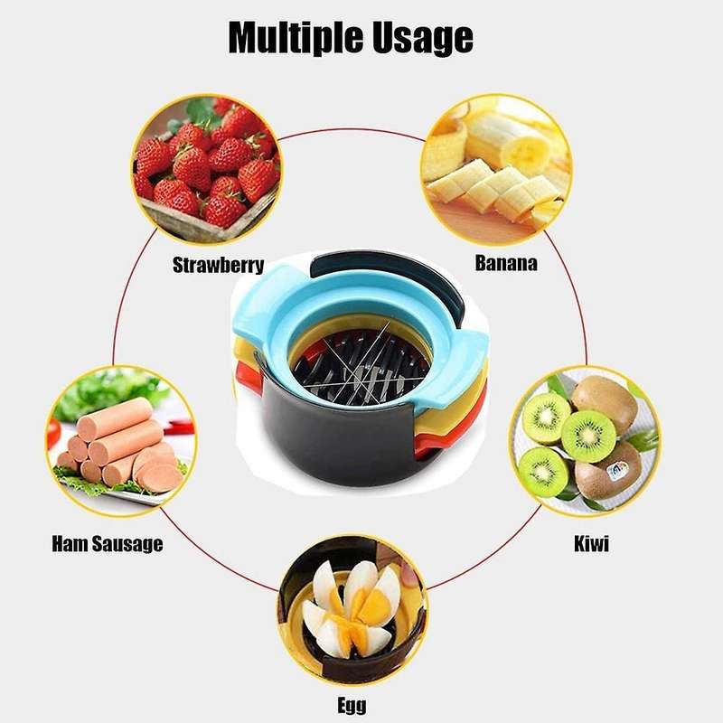 3-in-1 Abs Egg Cutter Stainless Steel Wire Fruit Cutting Modeling