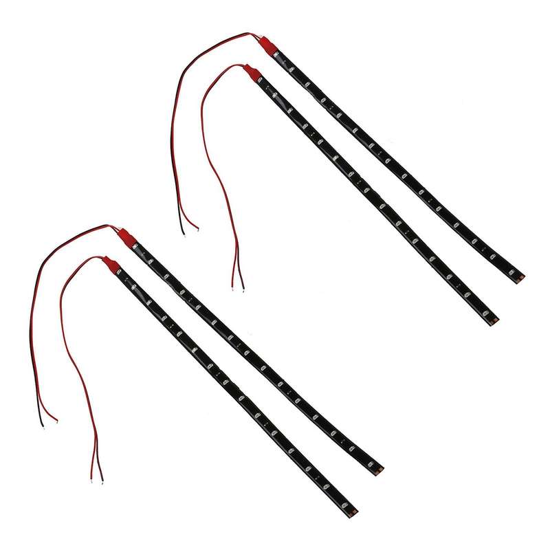 2x Lichterkette 15 Led Strips Auto Kfz 30cm Rot Licht 12v