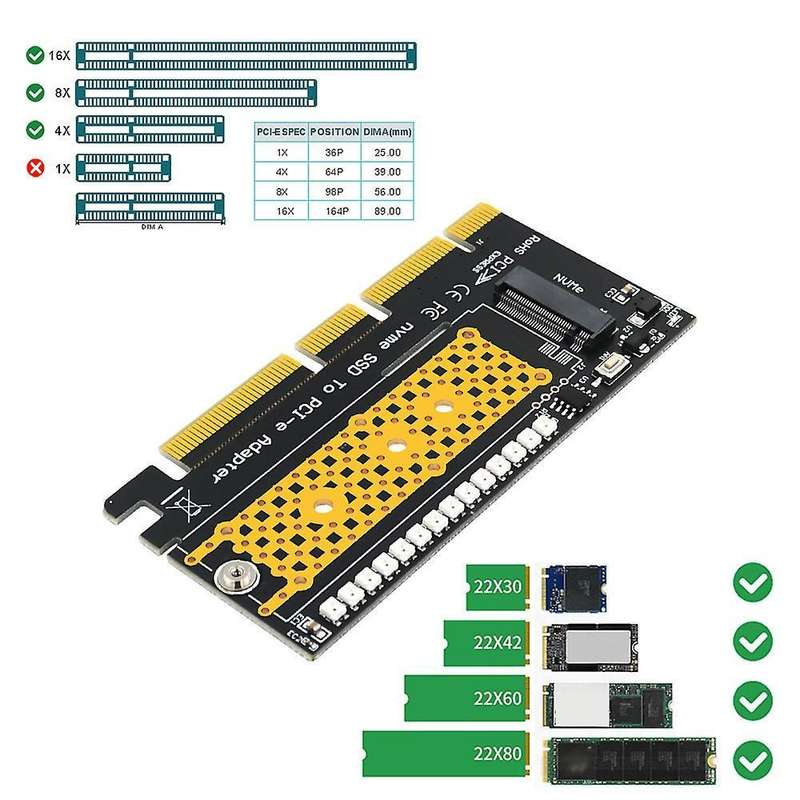 M.2 Nvme Ssd to Pci-e 4x/8x/16x Adapter with 3528 Colorful Flash