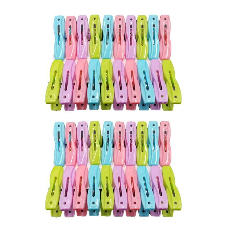 40 Plastic Windproof Clips, Multi-function Drying Clips