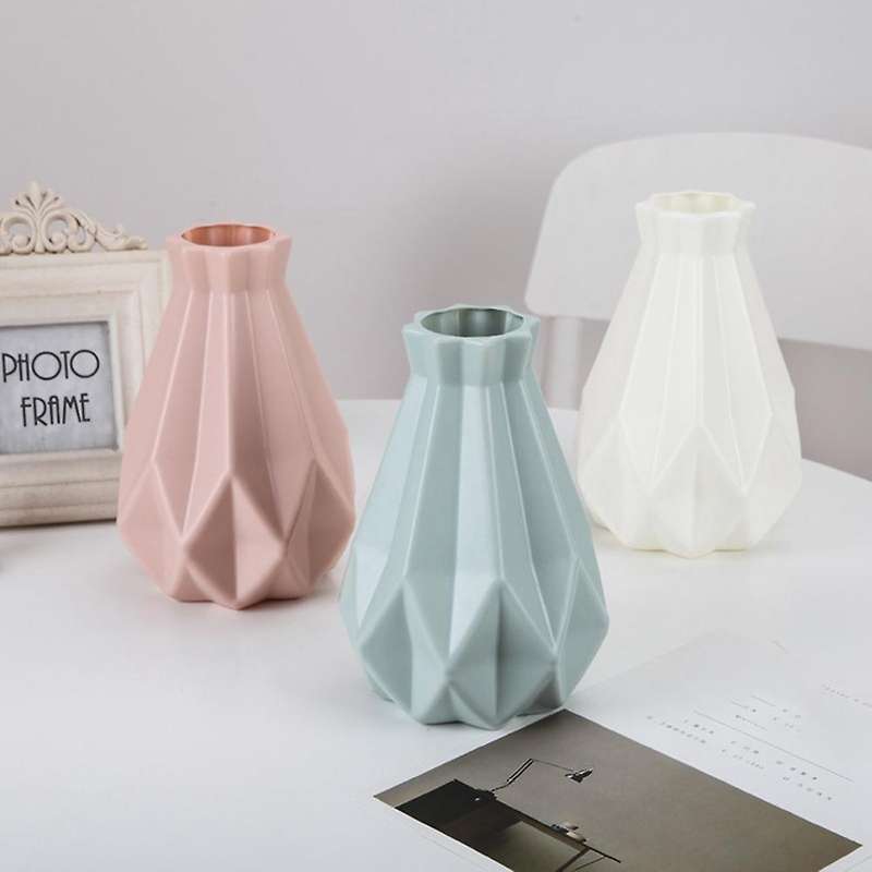 Flower Vase Plastic Vase Home Living Room Decoration Ornament,green