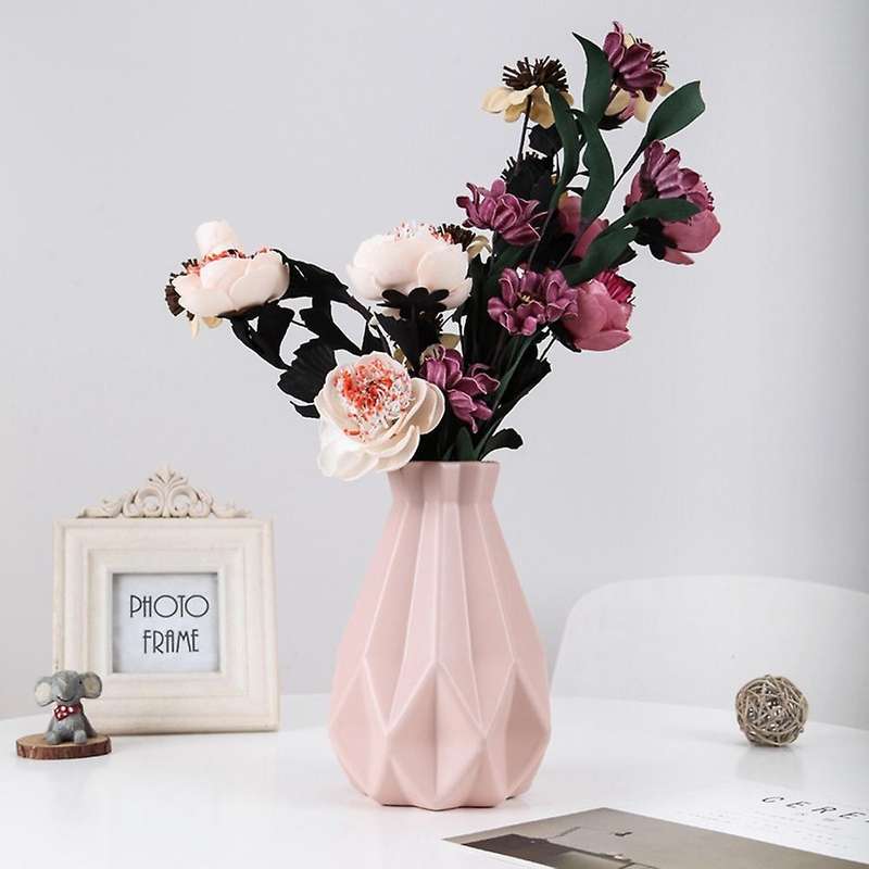 Flower Vase Plastic Vase Home Living Room Decoration Ornament,green