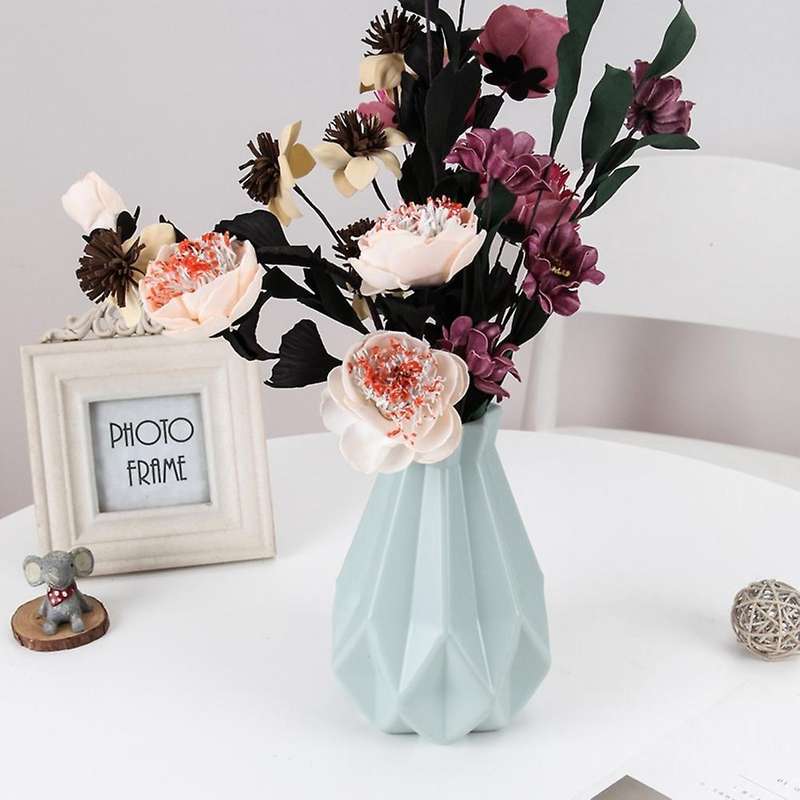Flower Vase Plastic Vase Home Living Room Decoration Ornament,green