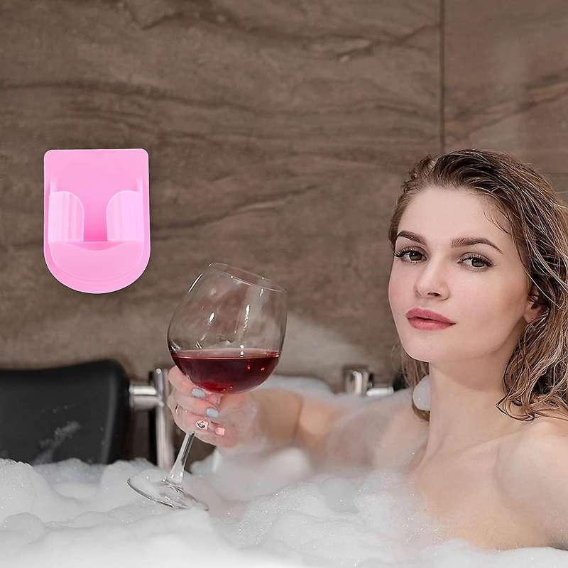 Shower Drink Holder,wine Glass/beer/can/bottle/beverage Holder Pink