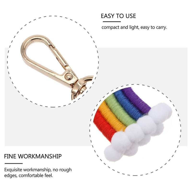 Macrame Rainbow Keyring, Handwoven Keychain, for Car Handbag Purse, C