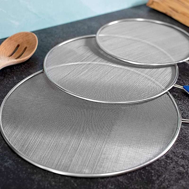 3 Pack Grease Splatter Screen for Frying Pan Cooking,stainless Steel