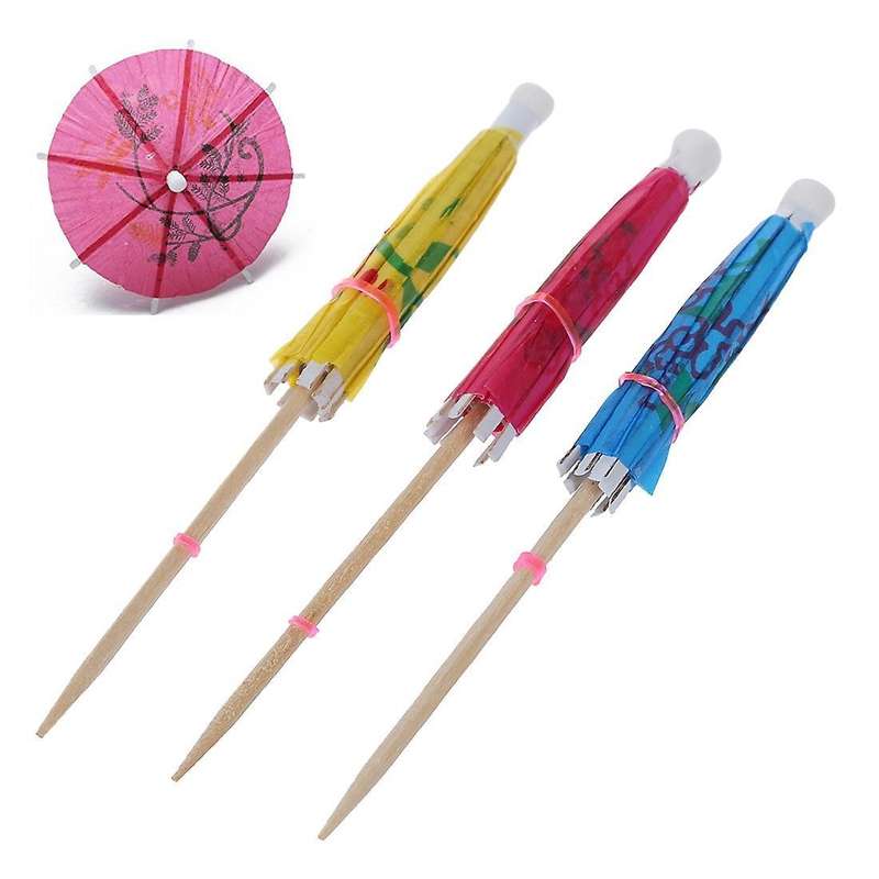 144 Paper Tropical Hawaiian Cocktail Drink Parasol Umbrella
