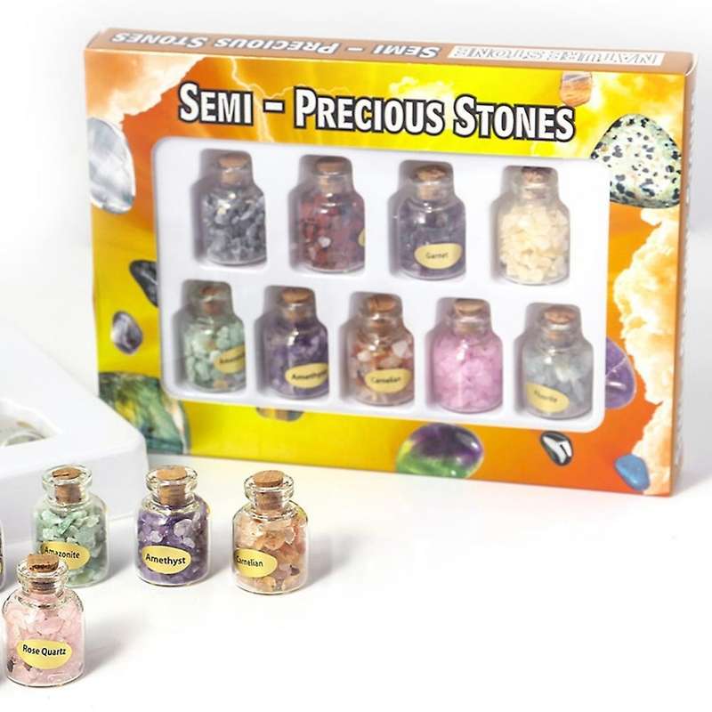 9 Bottles Wishing Bottle Natural Quartz Crystal Gravel Amethyst Stone