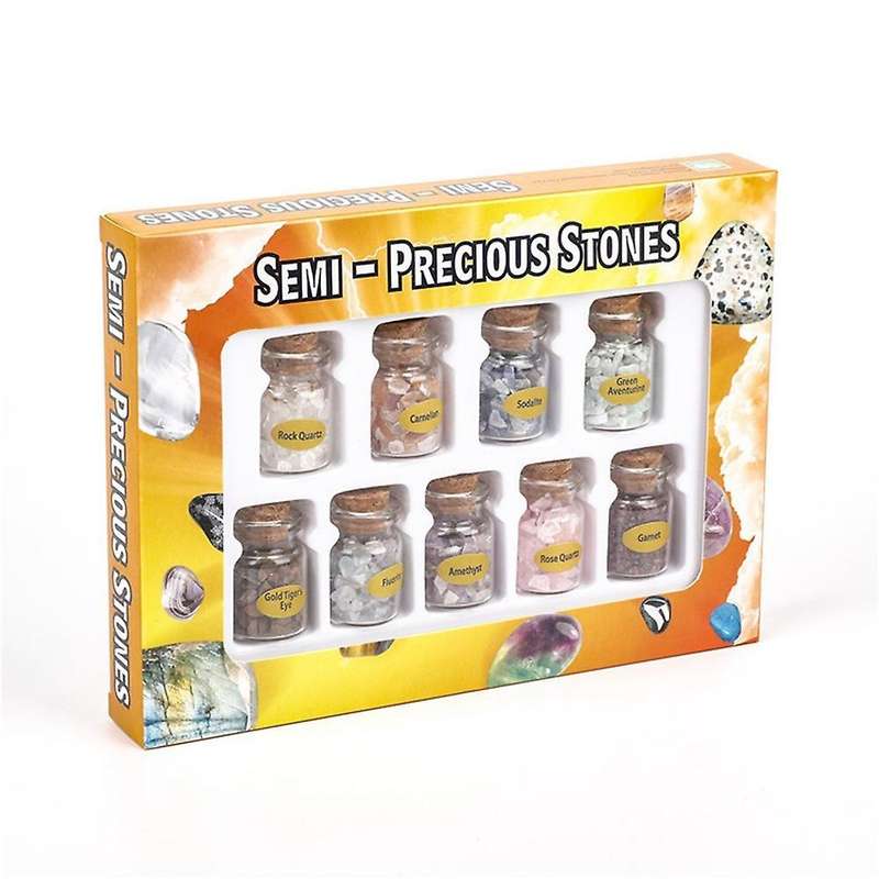 9 Bottles Wishing Bottle Natural Quartz Crystal Gravel Amethyst Stone
