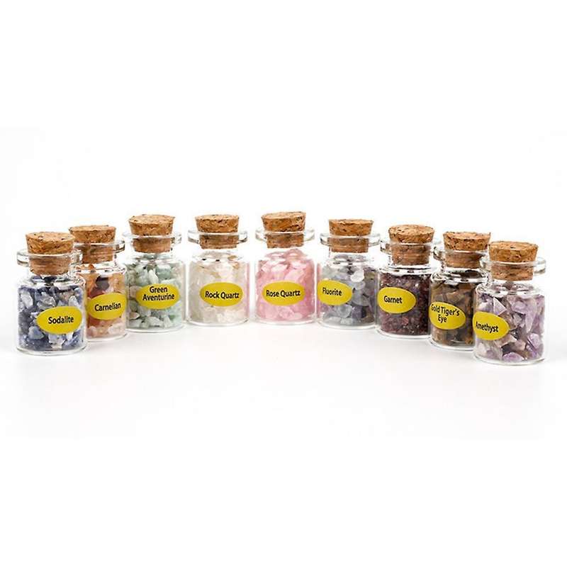 9 Bottles Wishing Bottle Natural Quartz Crystal Gravel Amethyst Stone