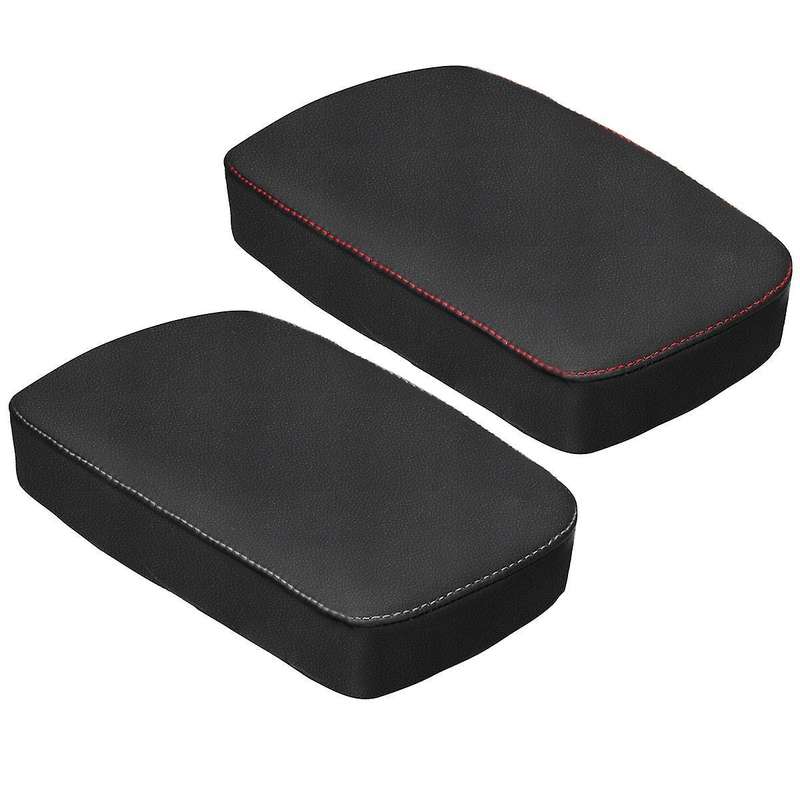 Car Pu Leather Central Armrest Box Cover Protection Gray Line