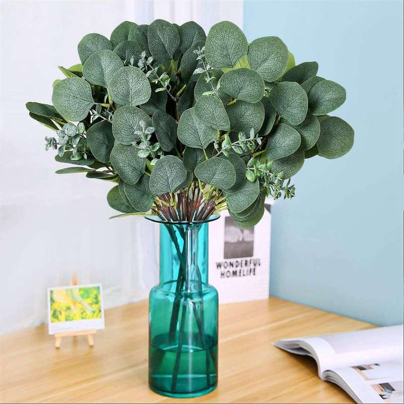Fake Eucalyptus Leaves Stem Artificial Greenery Branches