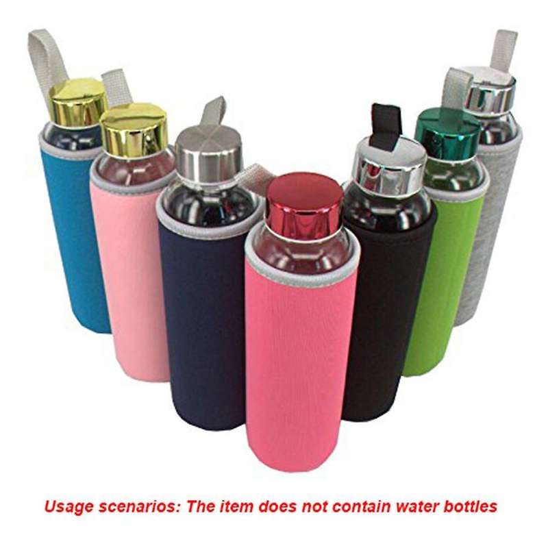 7 Pack Glass Water Bottle Sleeve 12 Oz - 19 Oz Neoprene Insulated