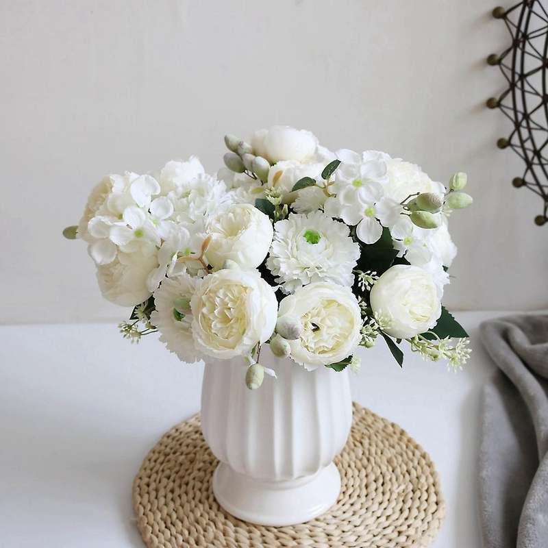 2pcs Artificial Peony Flower Bouquet,for Party Home Decor(light Pink)