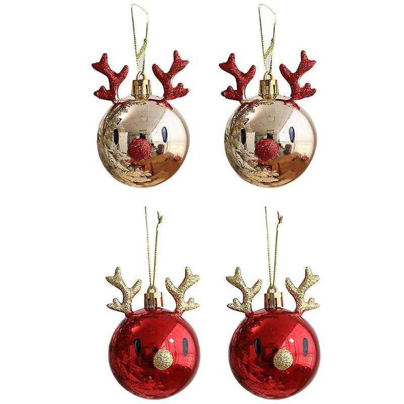 4pcs Elk Scene Layout Decor Christmas Tree Pendants Hanging Ball B