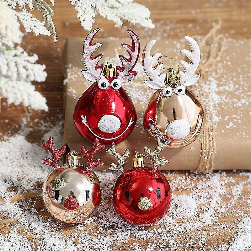 4pcs Elk Scene Layout Decor Christmas Tree Pendants Hanging Ball B