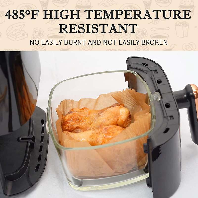50pcs Air Fryer Parchment Paper with Oil Brush Air Fryer Liners
